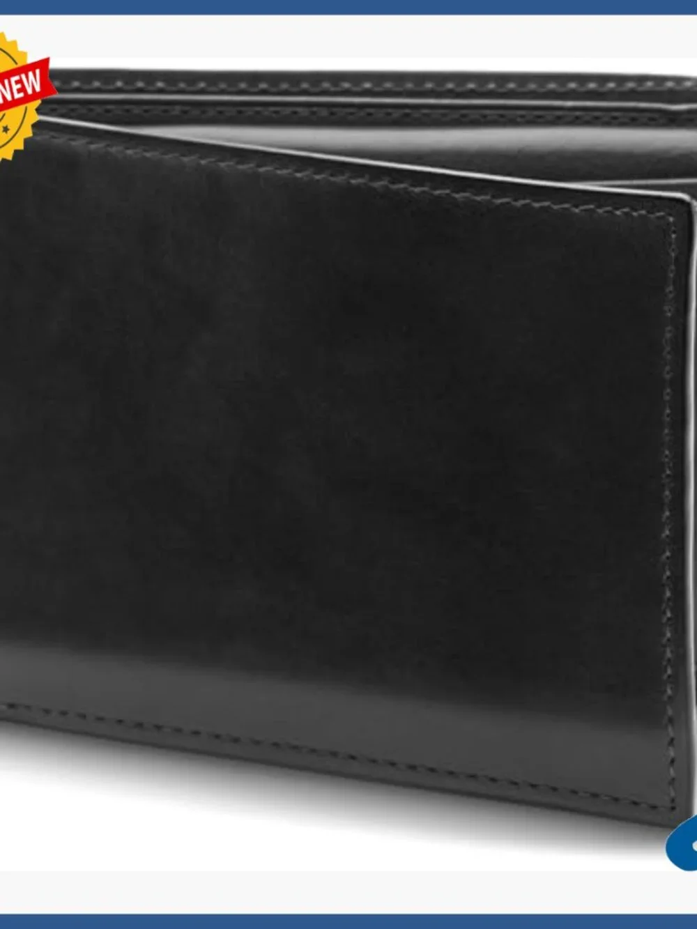 Italian Leather Bifold Wallet with RFID Blocking and Removable ID Case